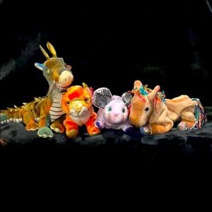 Original BEANIE BABIES Zodiac Set of 4
